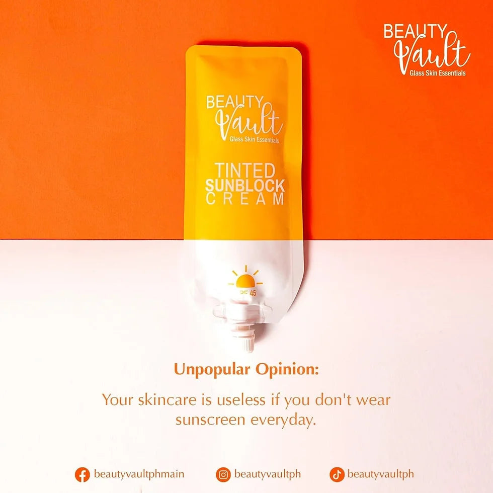 Beauty Vault Glass Skin Essentials Tinted Sunblock Cream 50g