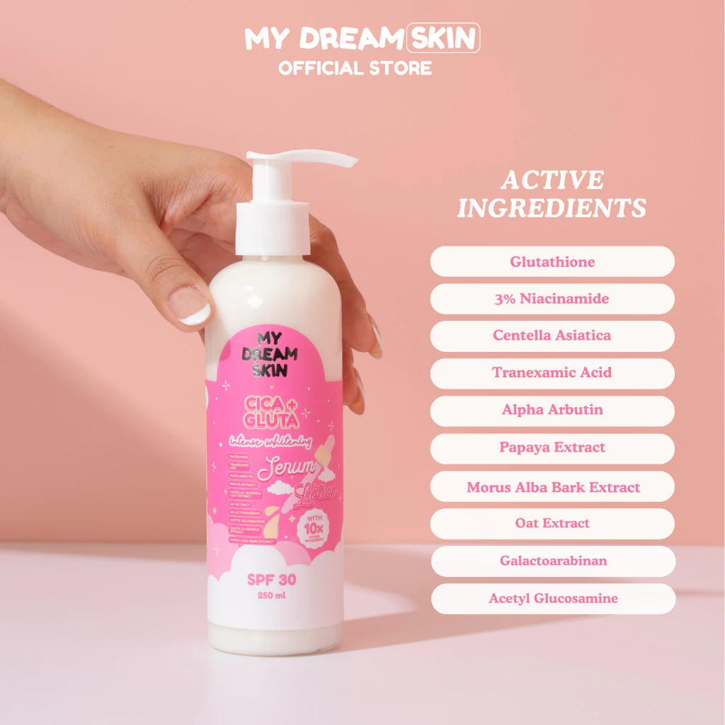 My Dream Skin Cica + Gluta Intense Whitening Lotion SPF30 250ml