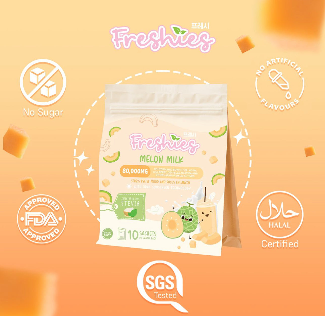 Freshies Melon Milk Collagen Drink 10s