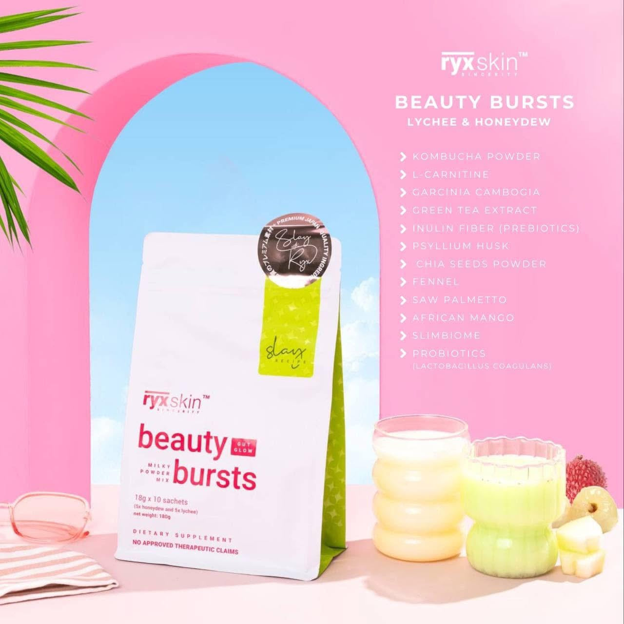 RYX Skin Beauty Bursts Gut Glow Milky Powder Mix 10s
