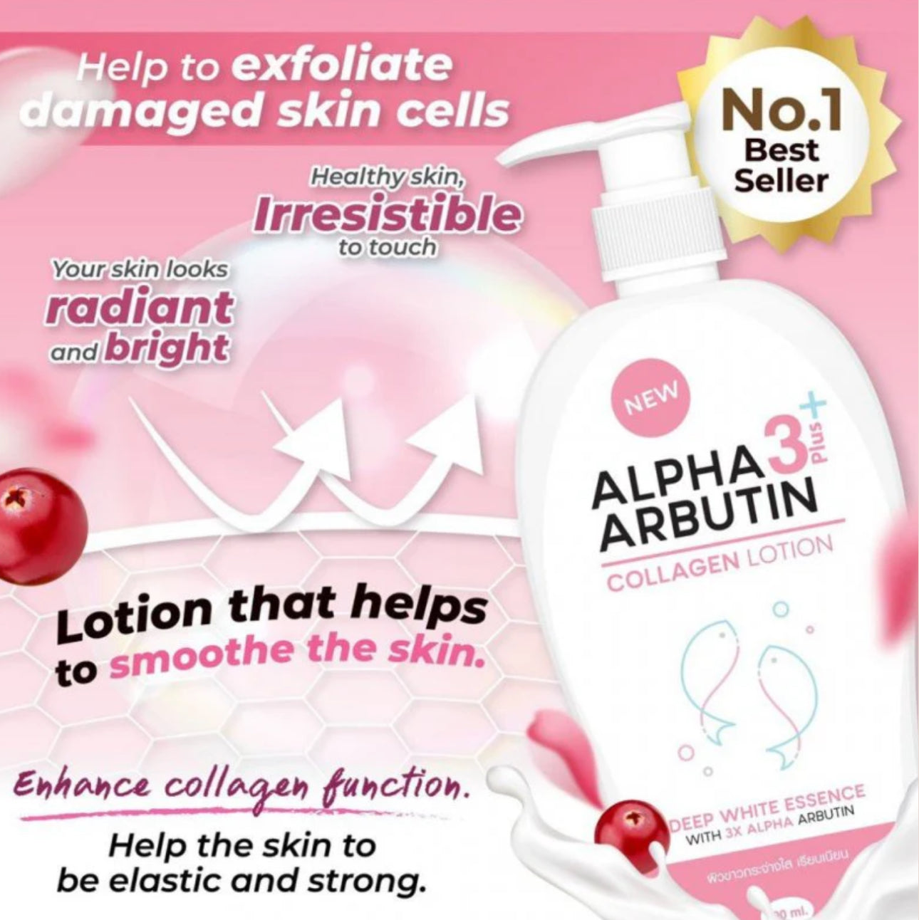 Alpha Arbutin Collagen Lotion Deep White Essence by Precious Skin Thailand 500ml