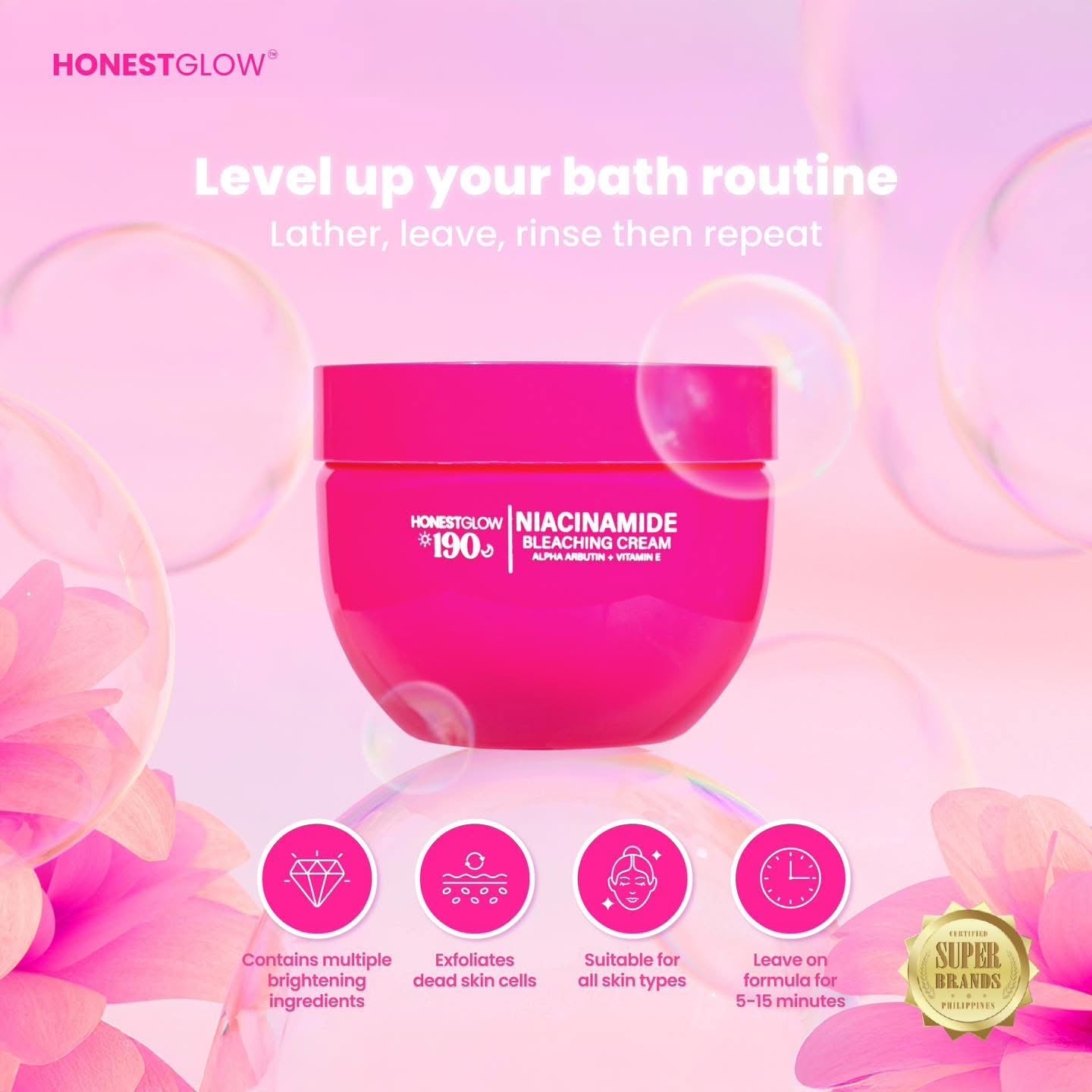 Glow 190 Niacinamide Bleaching Cream 250g