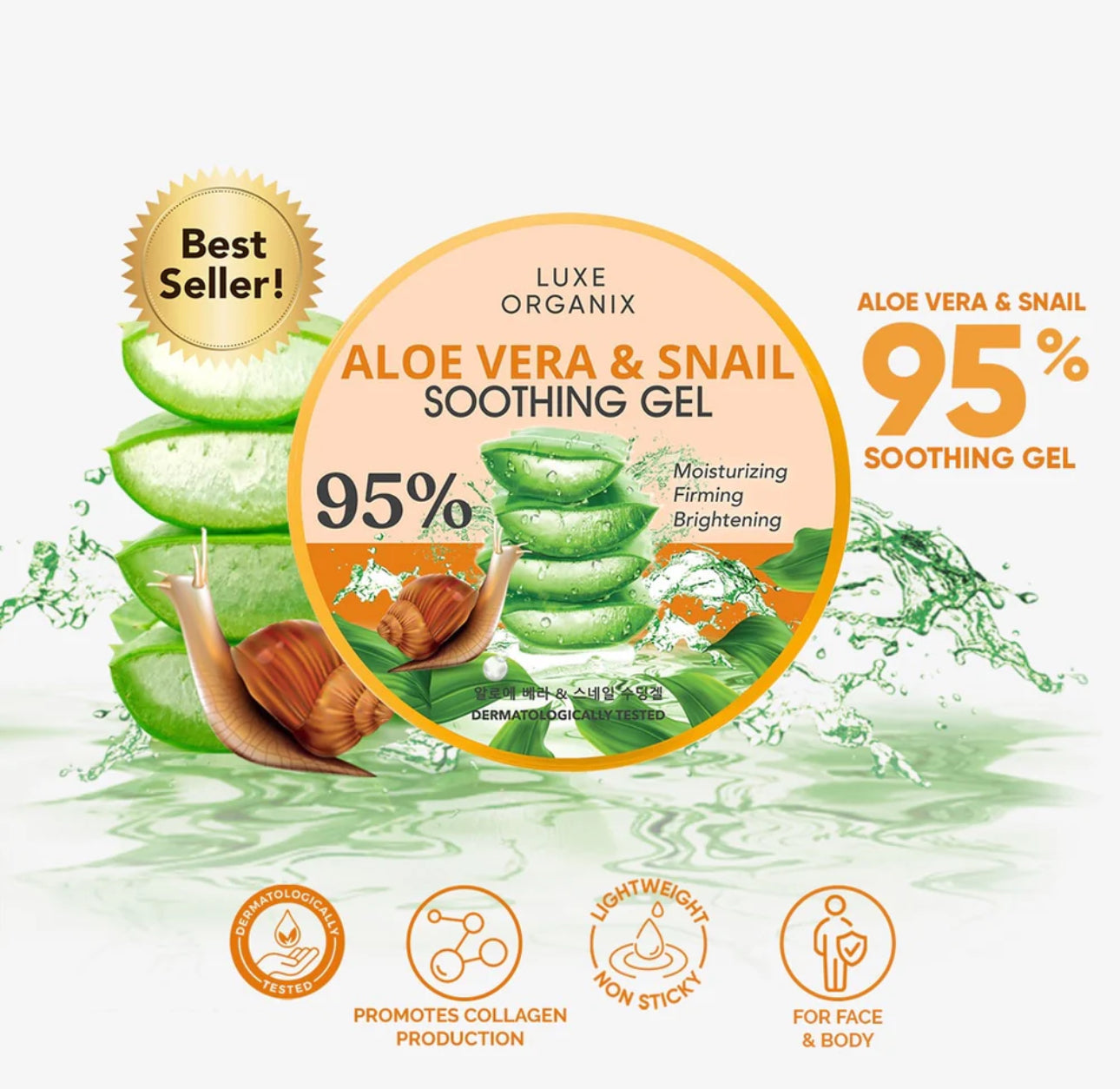 Luxe Organix Aloe Vera & Snail Soothing Gel (Choose a Variant)