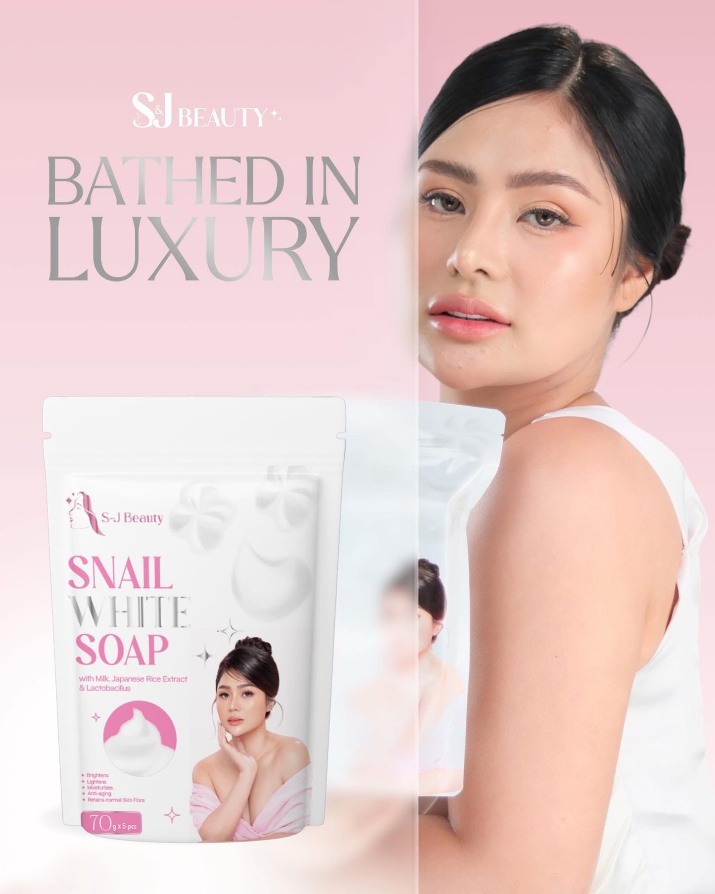 S and J Beauty Snail White Soap (Pack of 5)