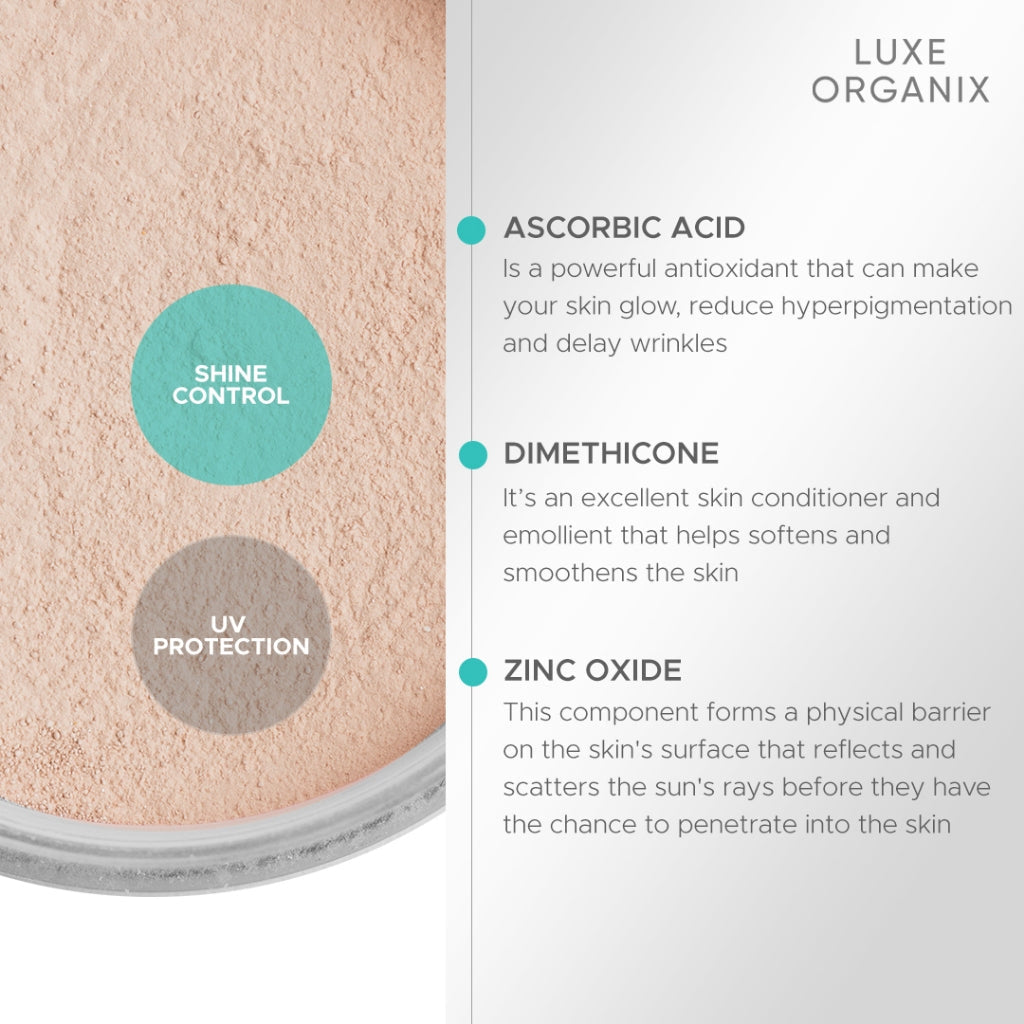 Luxe Organix 24H Zero Sebum Instant Pore Blurring Weightless Matte Powder SPF50 PA++++ Natural 15g