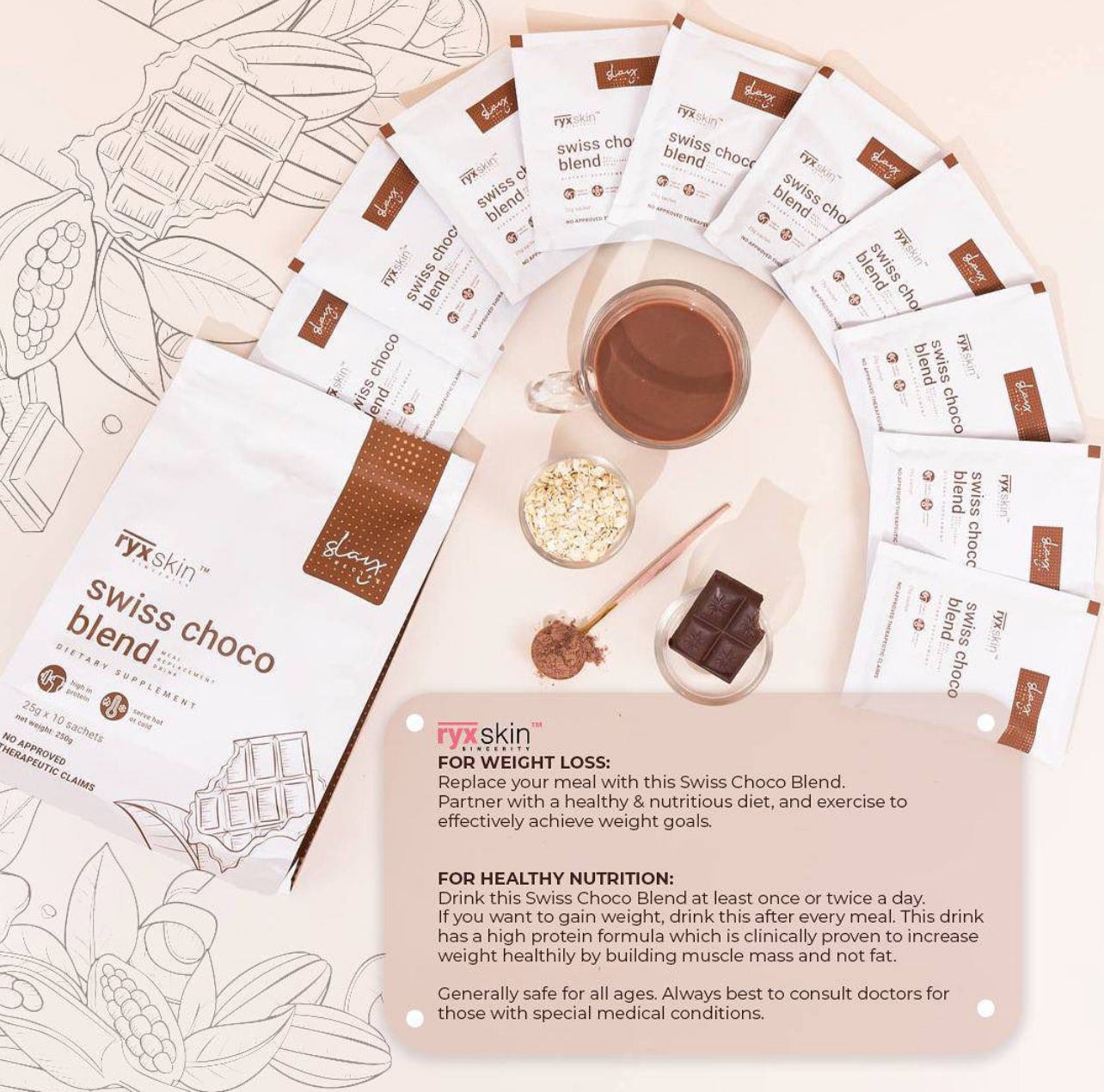 RYX Skin Swiss Choco Blend (10 sachets)