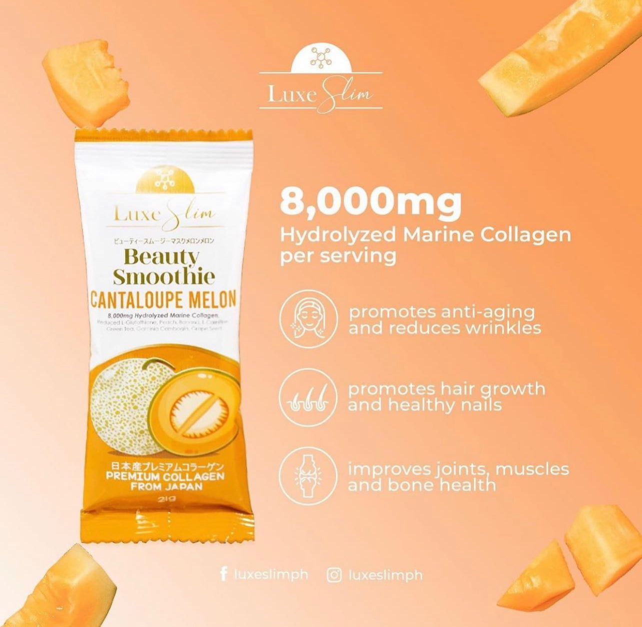 Luxe Slim Cantaloupe Beauty Smoothie 8s