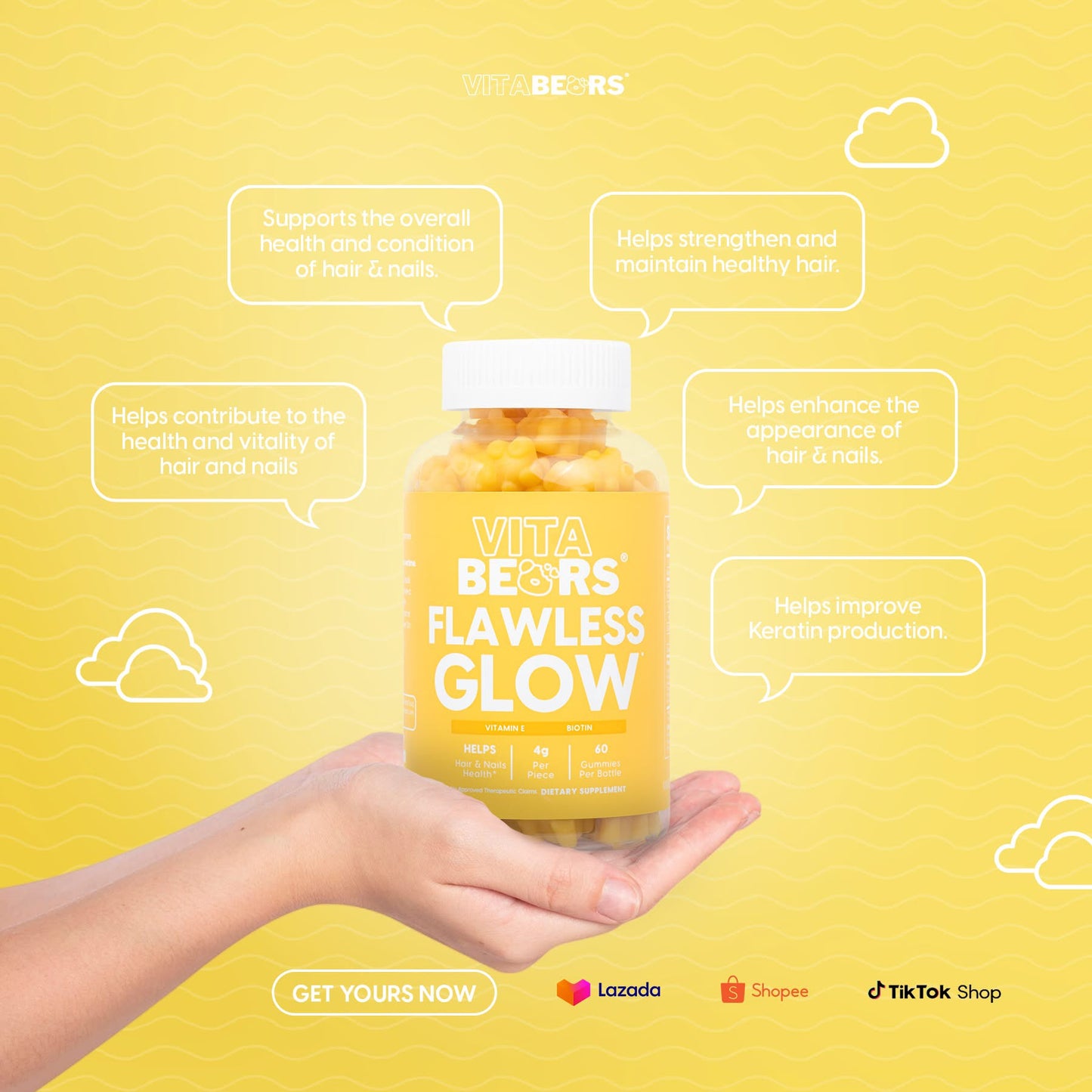 Vitabears Flawless Glow 60 Gummies