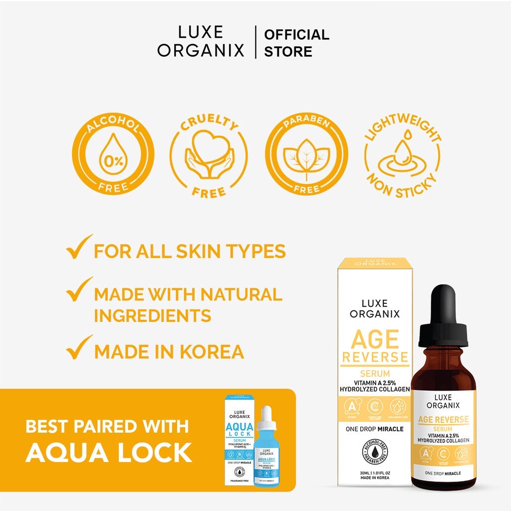Luxe Organix Age Reverse Collagen Glow Serum (Choose a Size)