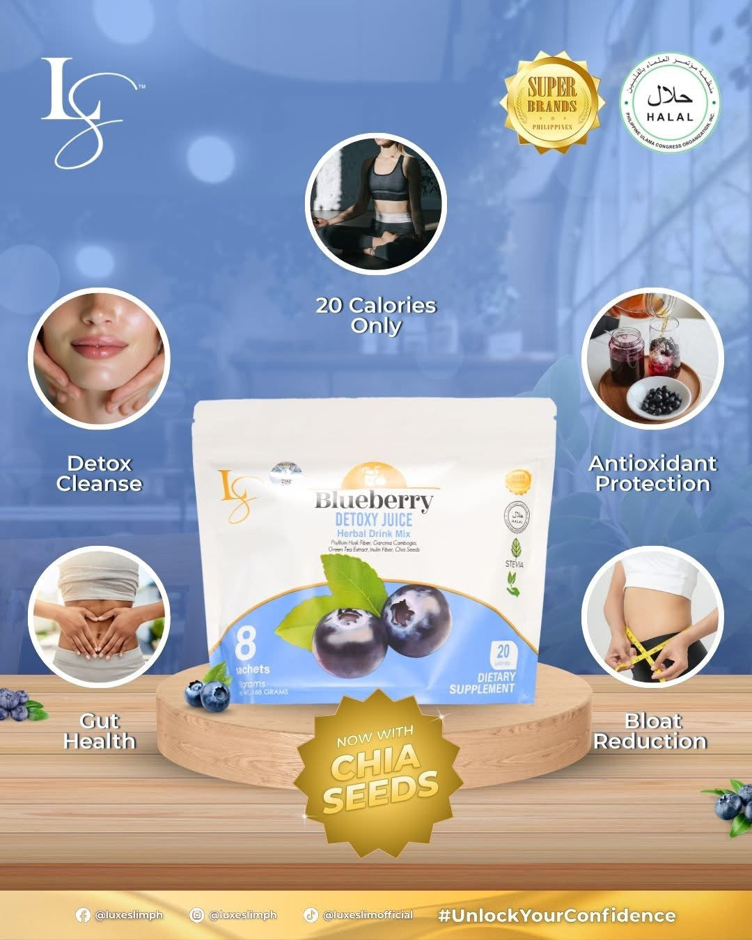 Luxe Slim Blueberry Detoxy Juice 8s