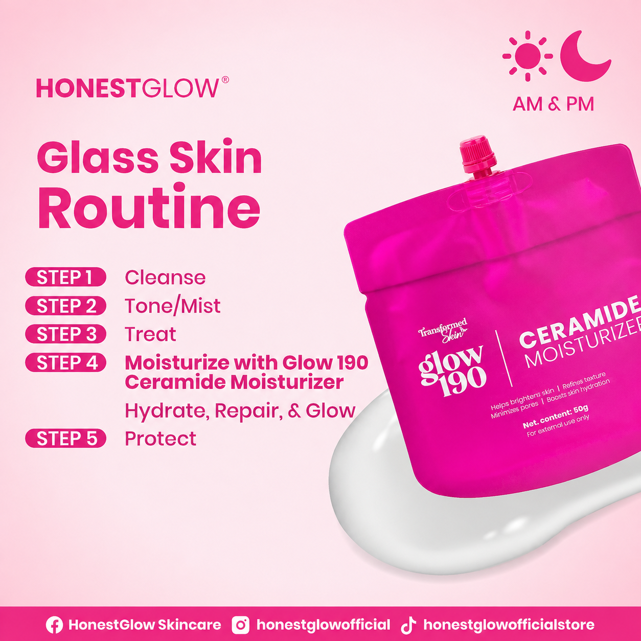 Honest Glow 190 Ceramide Moisturizer 50g