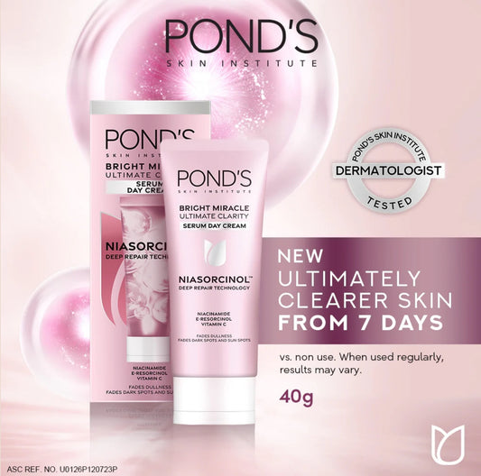 Pond's Bright Miracle Ultimate Clarity Serum Day Cream (Niasorcinol) 40g