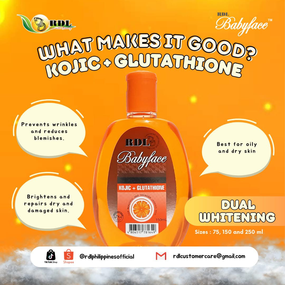 RDL Babyface Kojic + Glutathione Facial Cleanser 150ml