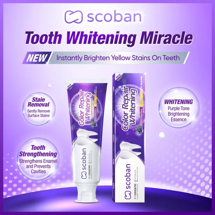 Scoban Purple Whitening Toothpaste Instant Color Correction 150g