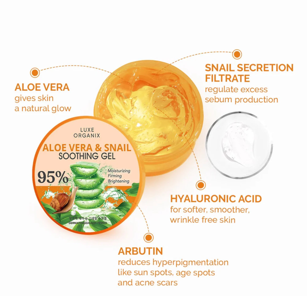 Luxe Organix Aloe Vera & Snail Soothing Gel (Choose a Variant)
