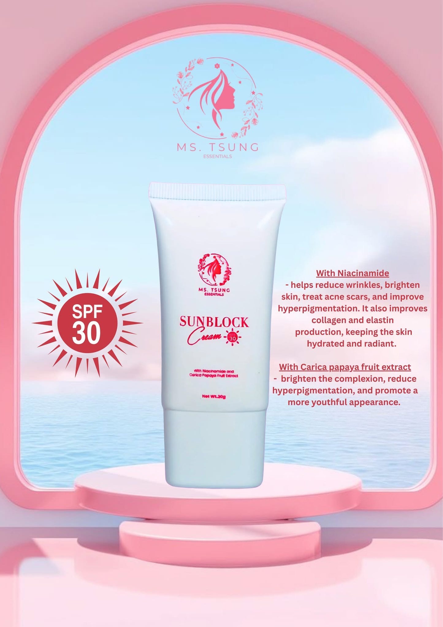 Ms. Tsung SPF30 Luminous Sunblock Cream 30g