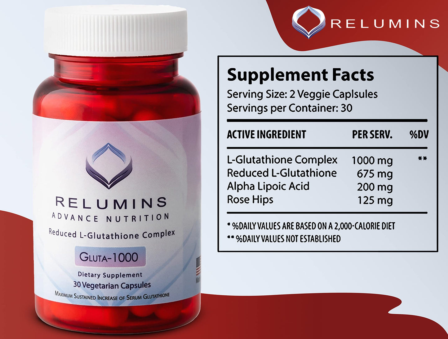 Relumins Gluta-1000 Reduce L-Glutathione Complex 30capsules
