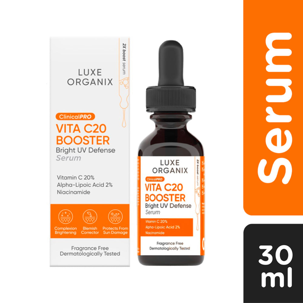Luxe Organix ClinicalPRO Vita C20 Booster Bright UV Defense Serum (Choose a Size)