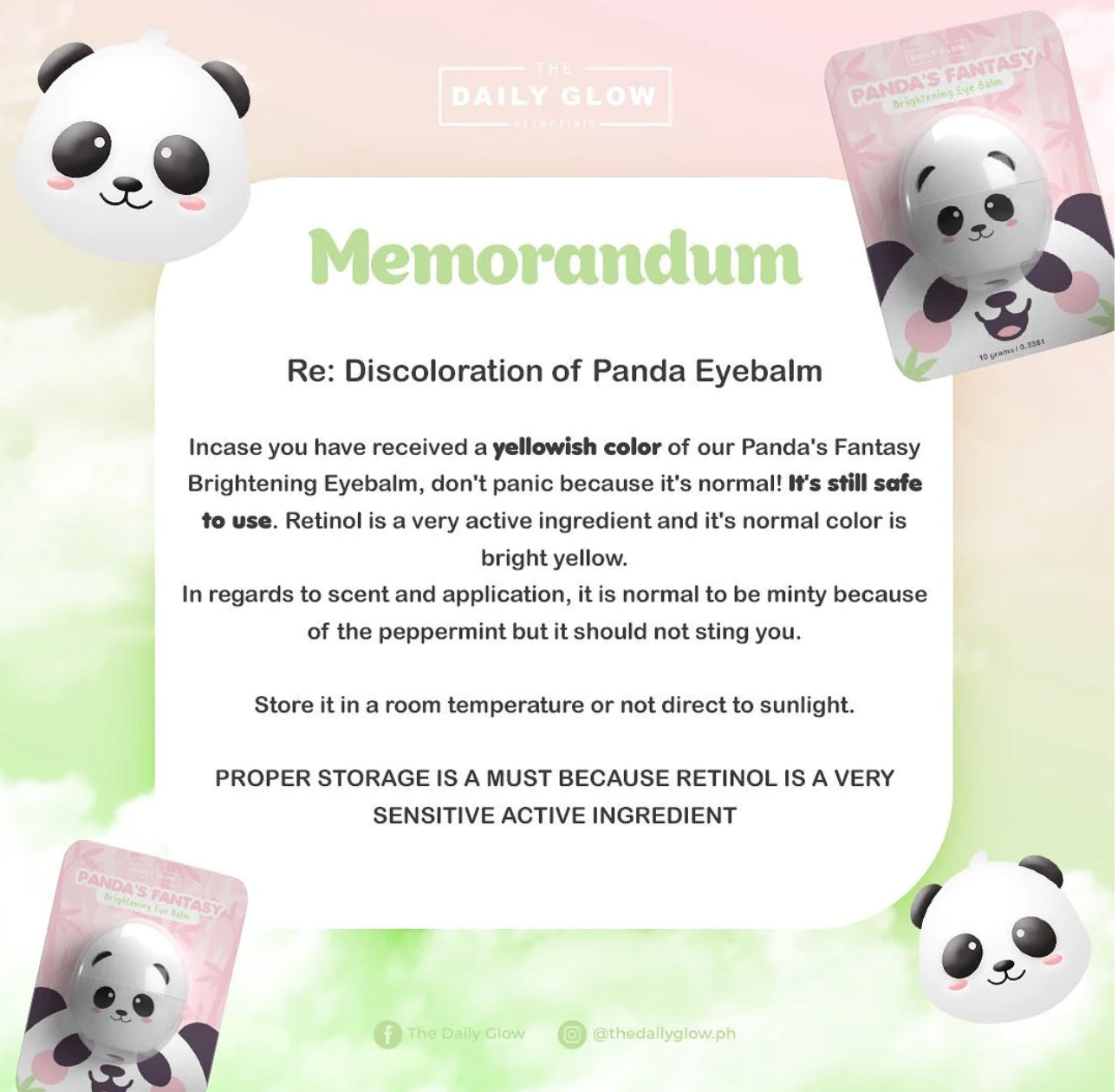 The Daily Glow Panda's Fantasy Brightening Eye Balm 10g