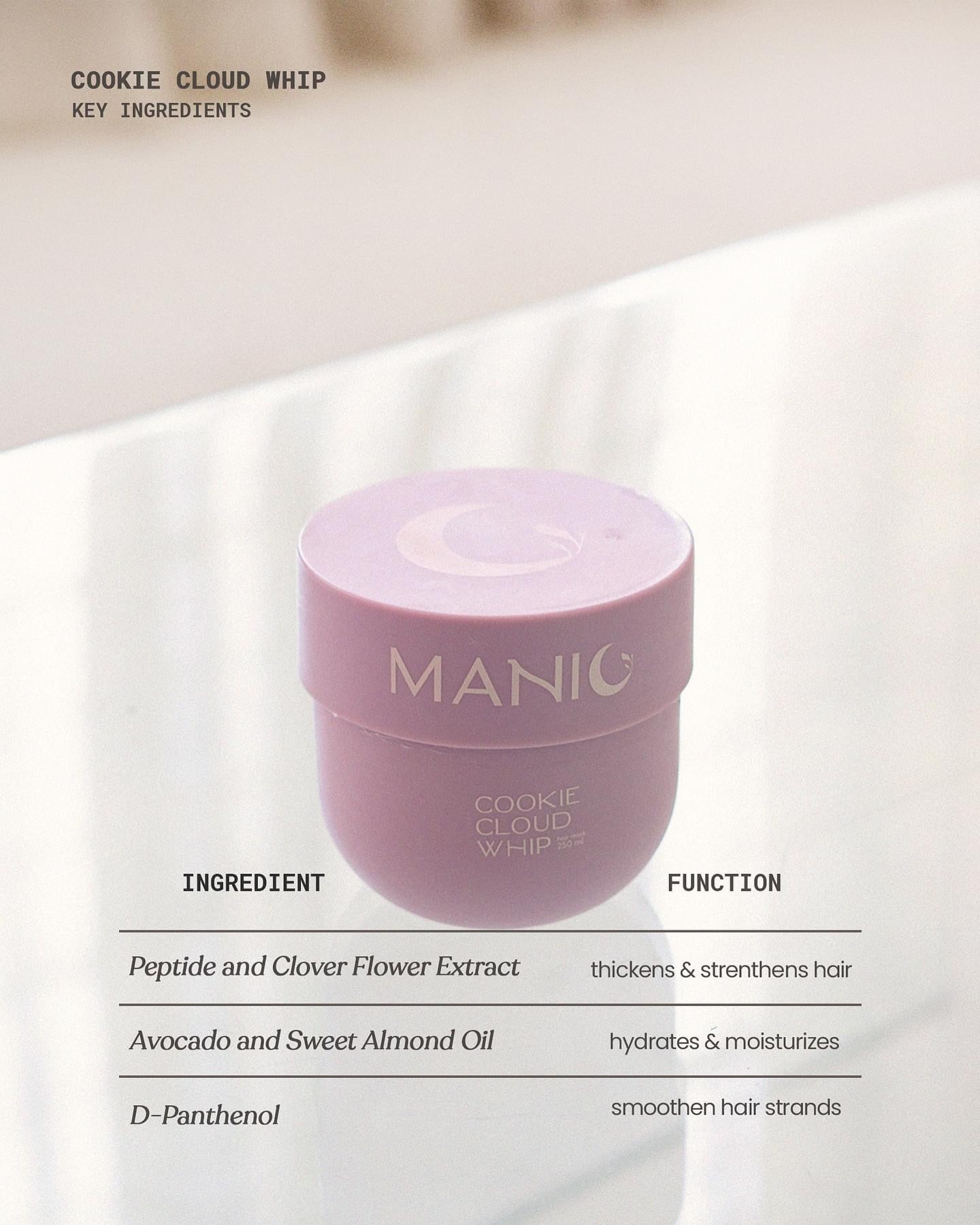 Manic Beauty Cookie Cloud Whip Hair Mask - Hair in Cloud Nine 250ml