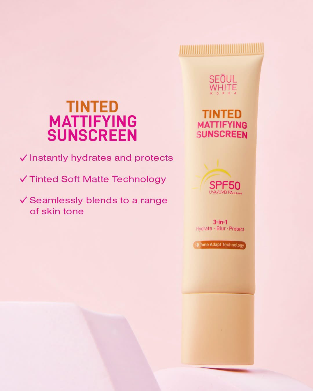 Seoul White Korea Tinted Mattifying Sunscreen SPF50 30g