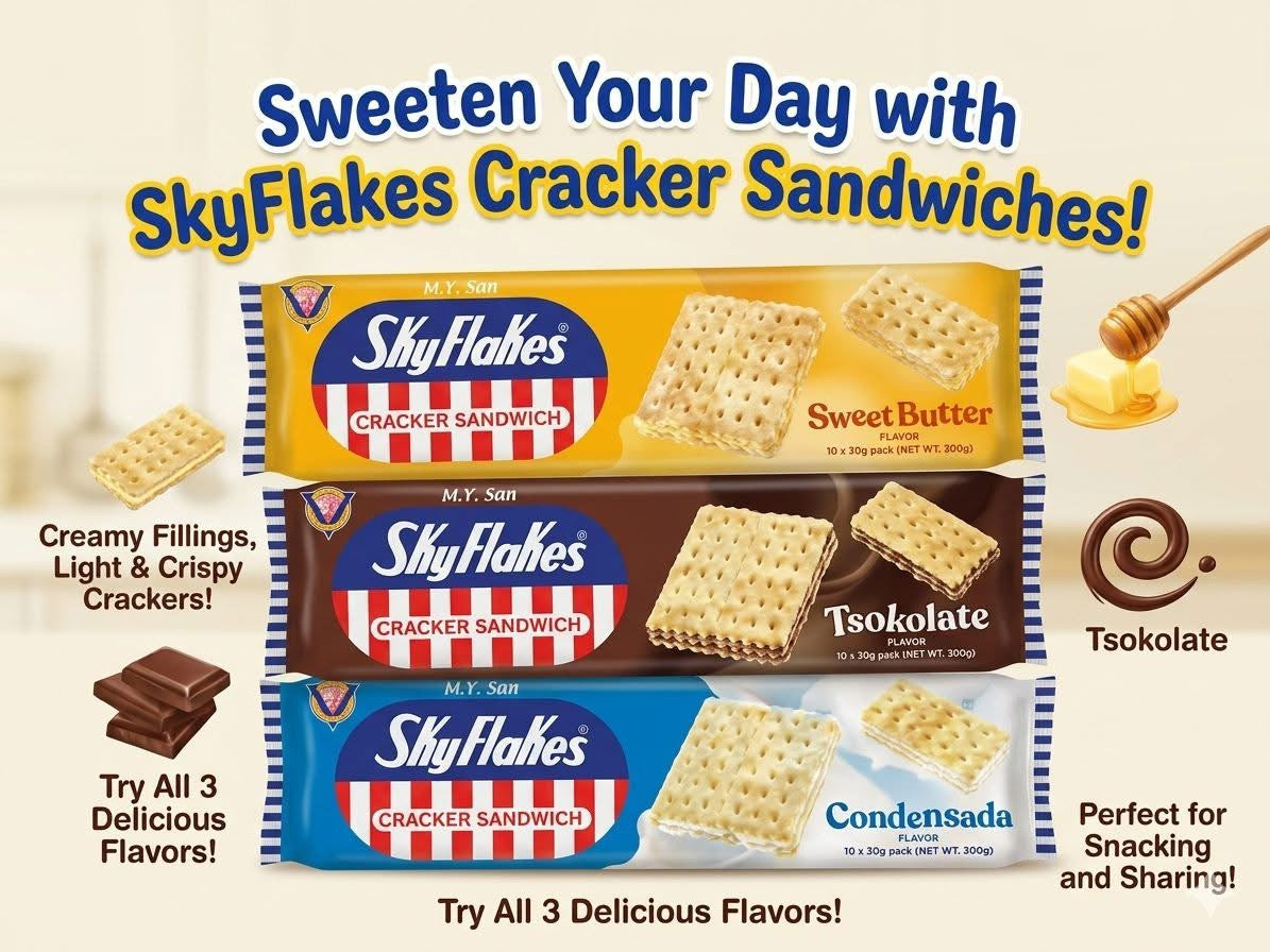 M.Y. San SkyFlakes Cracker Sandwich Condensada 300g (10s)