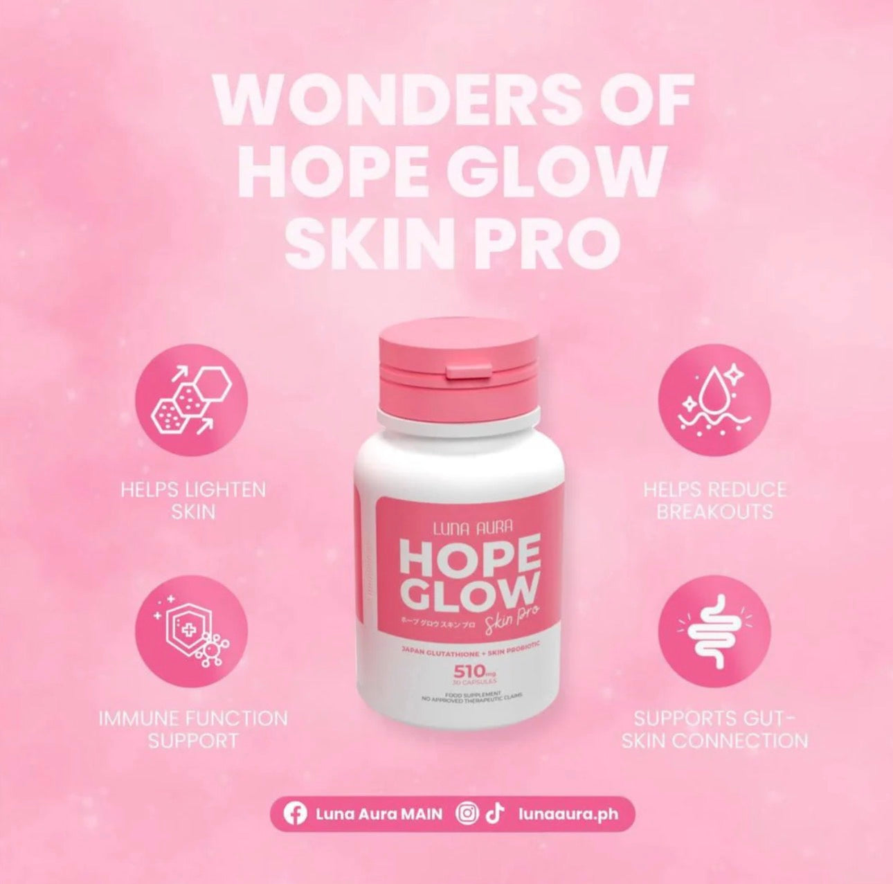 Hope Glow Skin Pro Japan Glutathione + Skin Probiotic