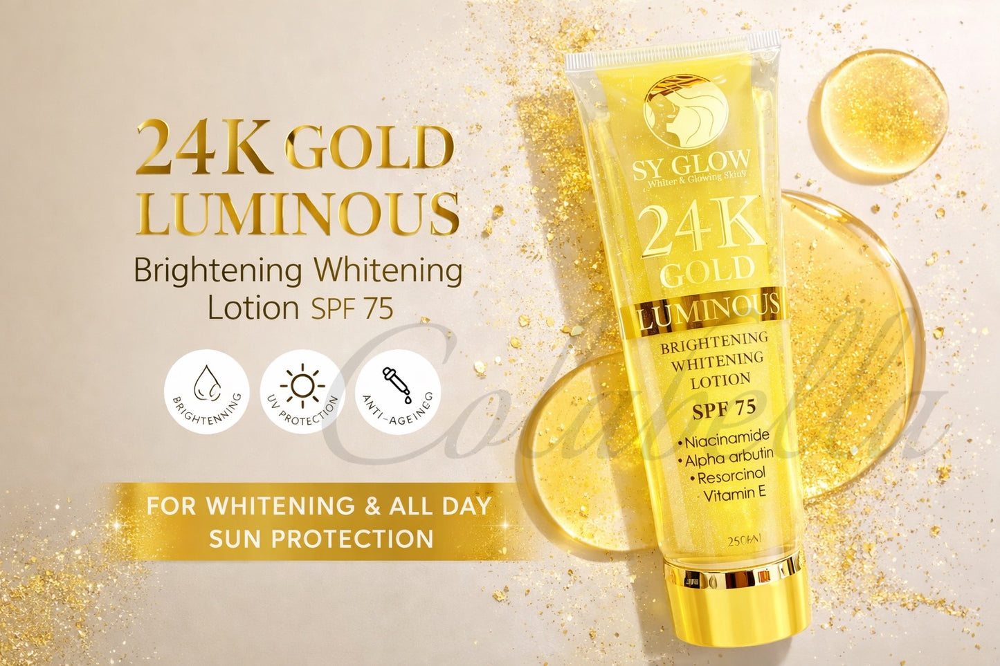 SY Glow 24K Gold Luminous Lotion SPF75 250ml