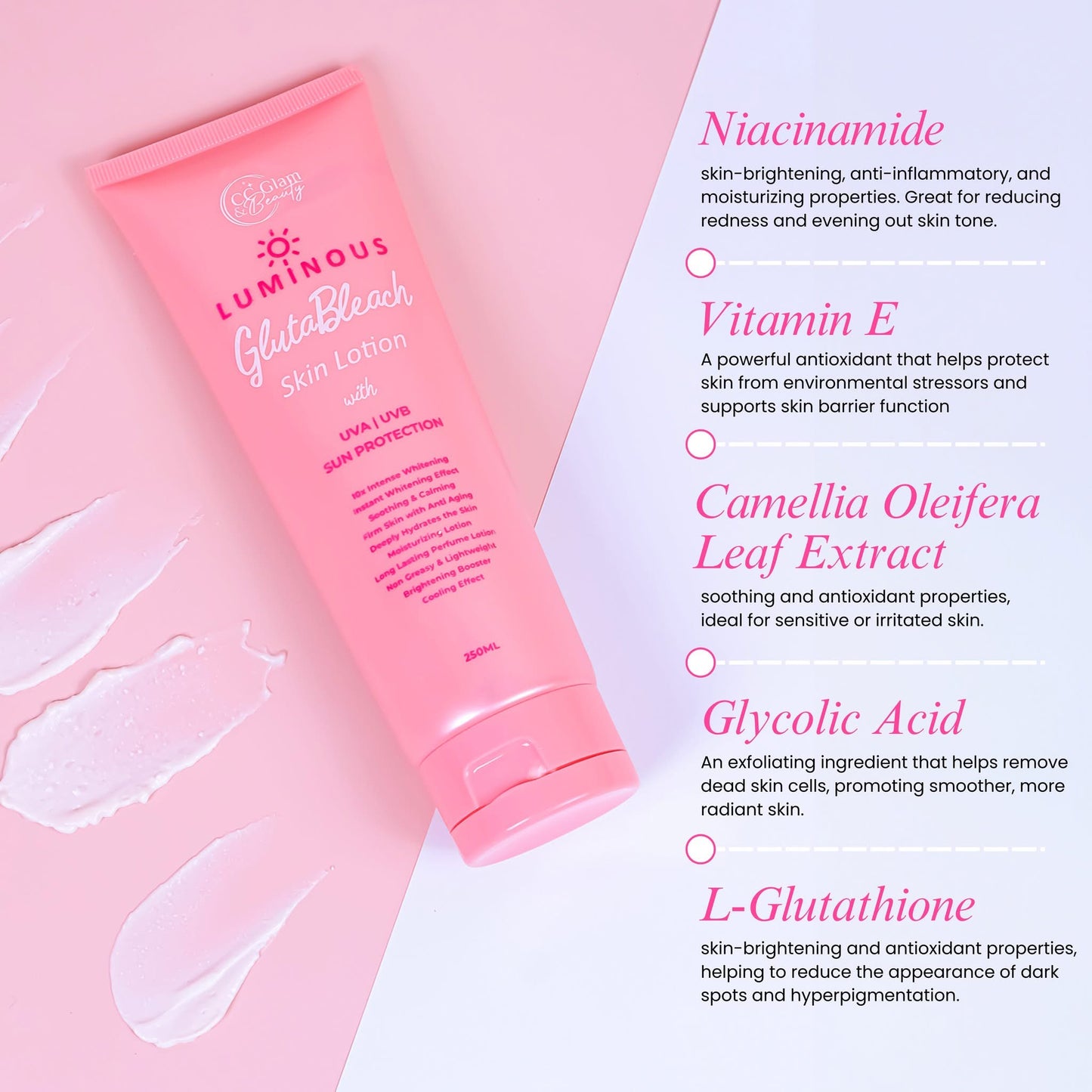 Cris Cosmetics Glam Luminous GlutaBleach Skin Lotion 250ml