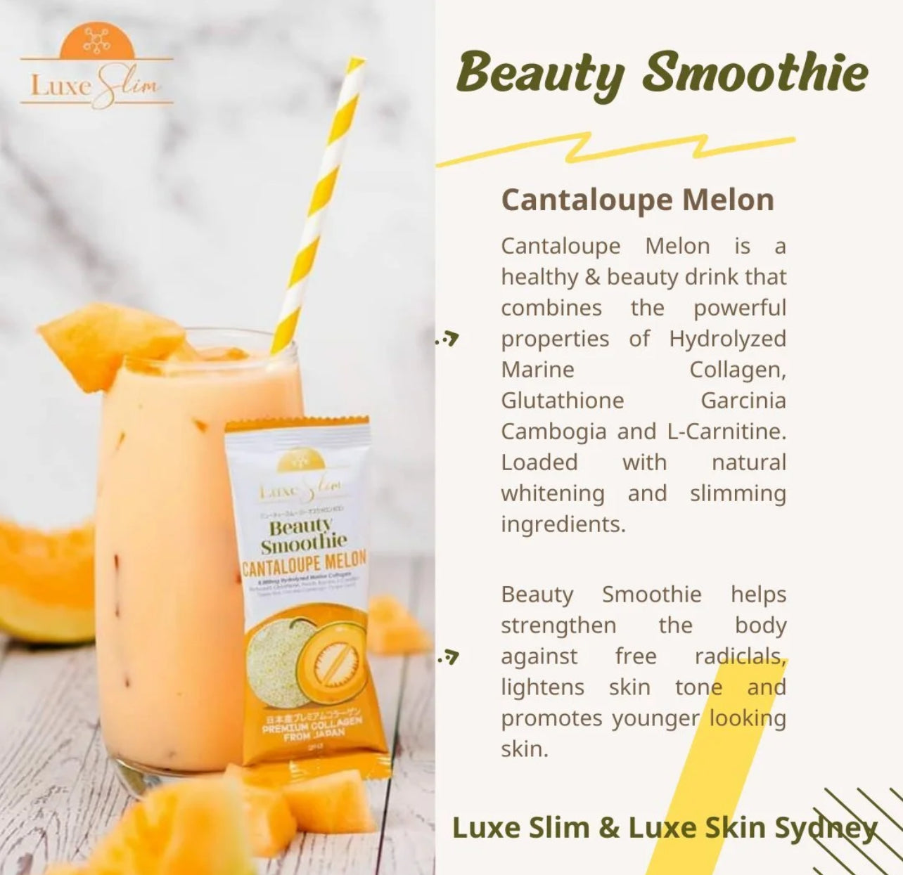 Luxe Slim Cantaloupe Beauty Smoothie 8s