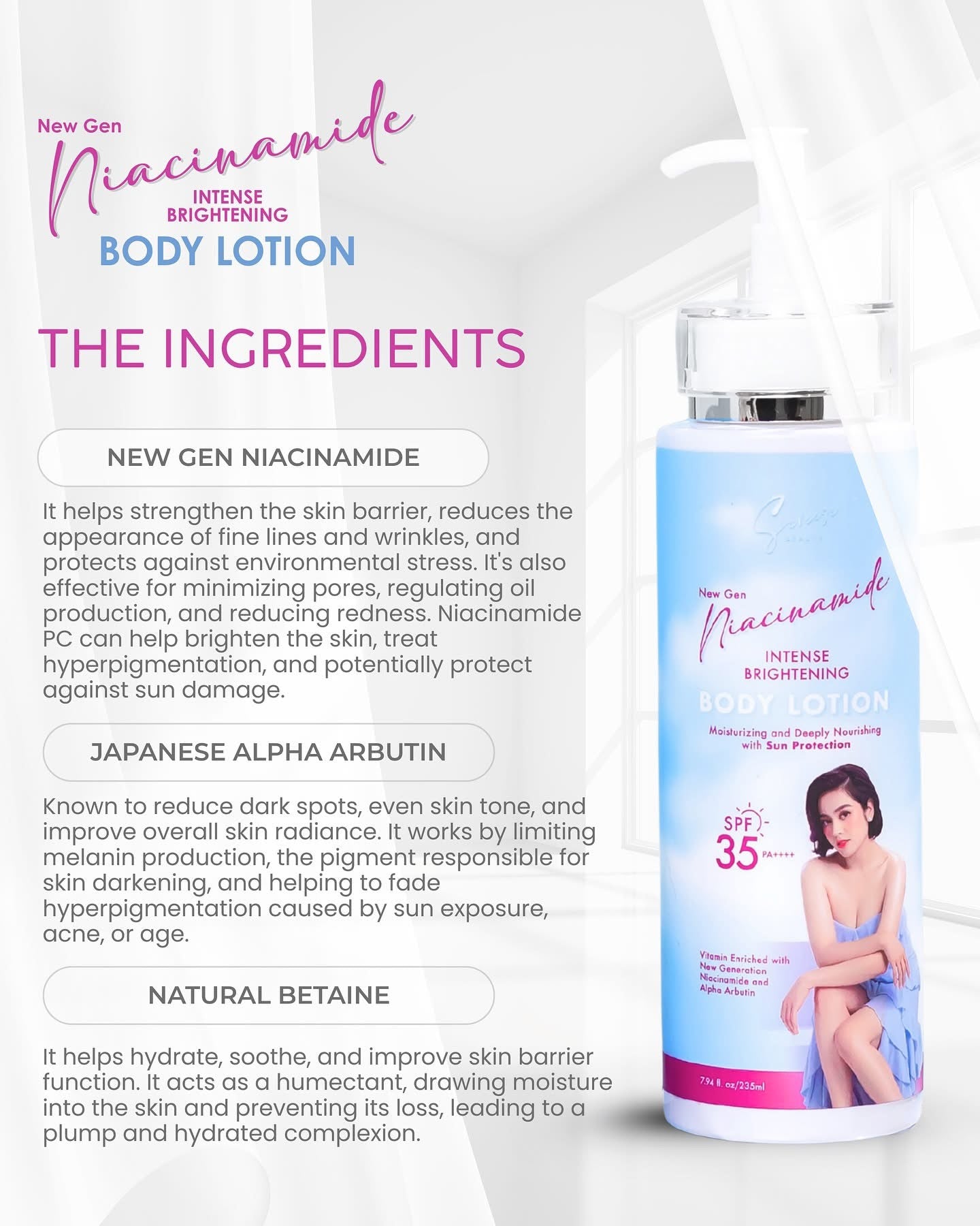 Sereese Beauty New Gen Niacinamide Intense Brightening Body Lotion SPF35 PA++++