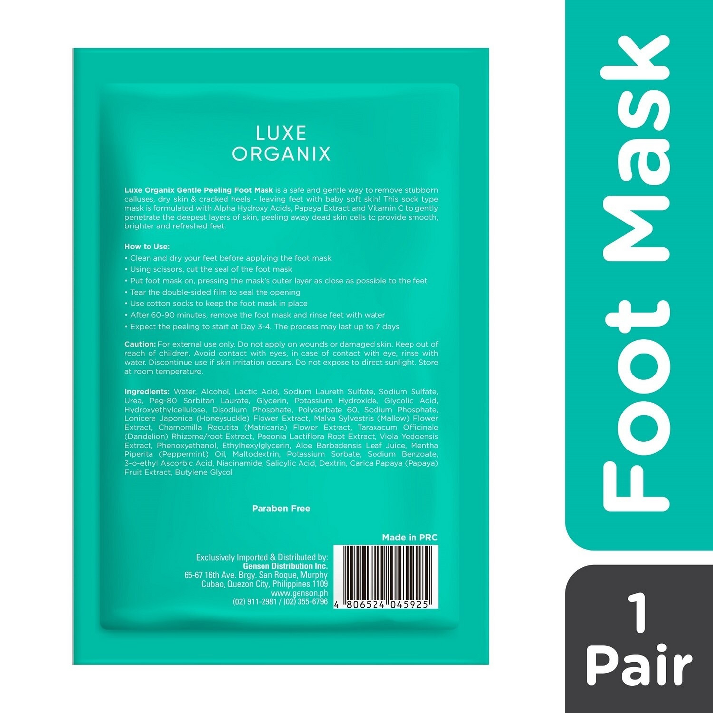 Luxe Organix Gentle Peeling Foot Mask
