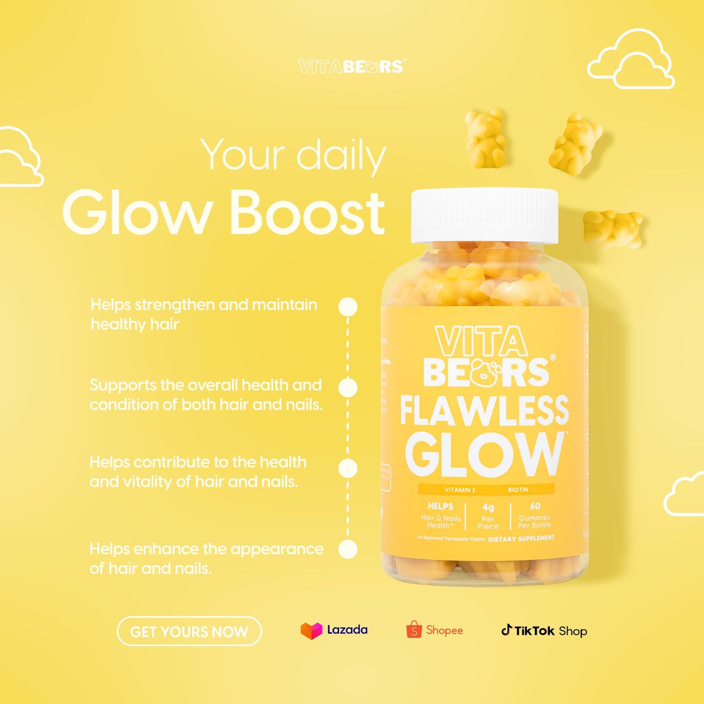 Vitabears Flawless Glow 60 Gummies