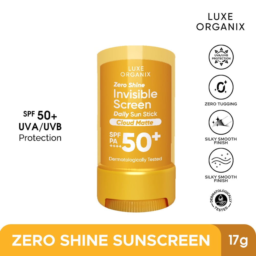 Luxe Organix Zero Shine Invisible Screen Daily Sun Stick with SPF 50+ PA++++ 17g
