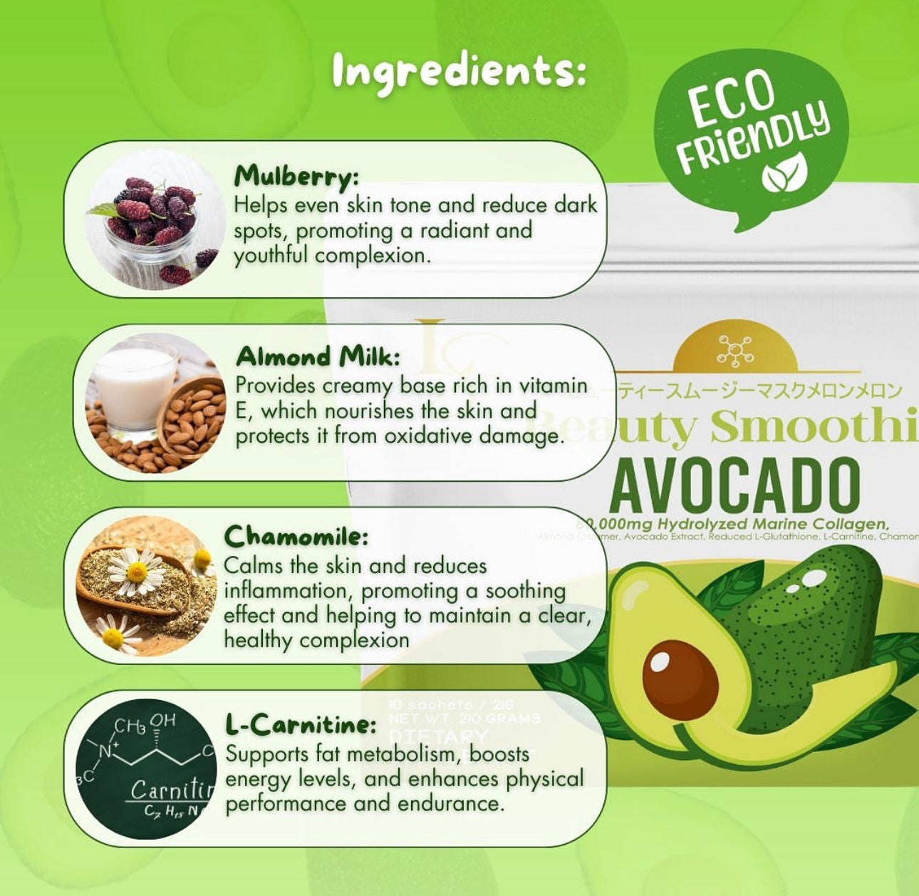 Luxe Slim Beauty Smoothie Avocado 8s