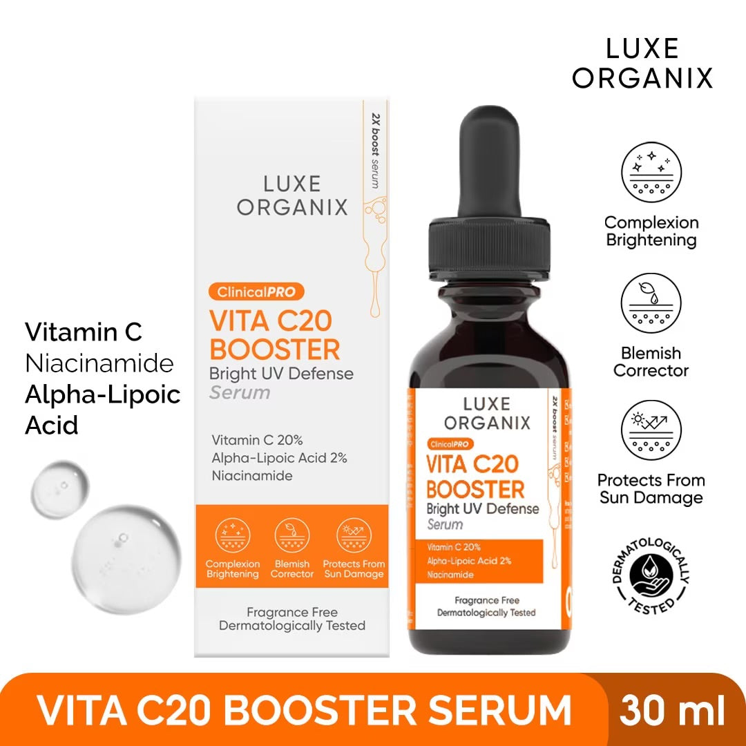 Luxe Organix ClinicalPRO Vita C20 Booster Bright UV Defense Serum (Choose a Size)