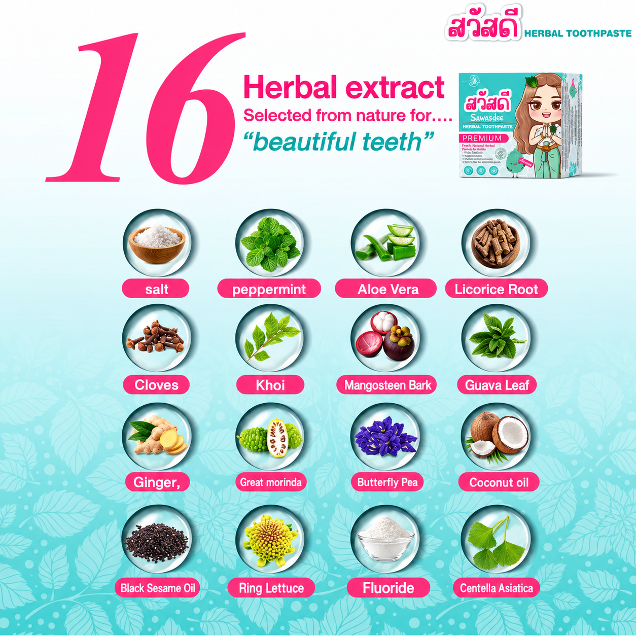 Sawasdee Thai Herbal Whitening Toothpaste 25g