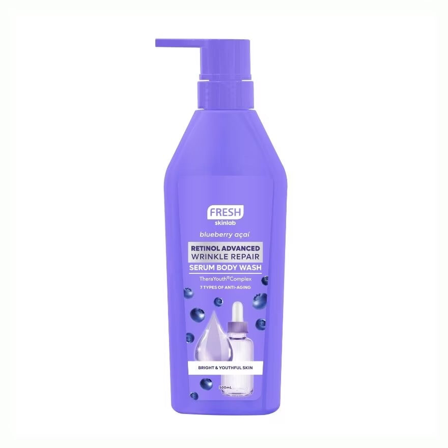 Fresh Skinlab Blueberry Acai Retinol Advanced Wrinkle Repair Serum Bodywash 500ml