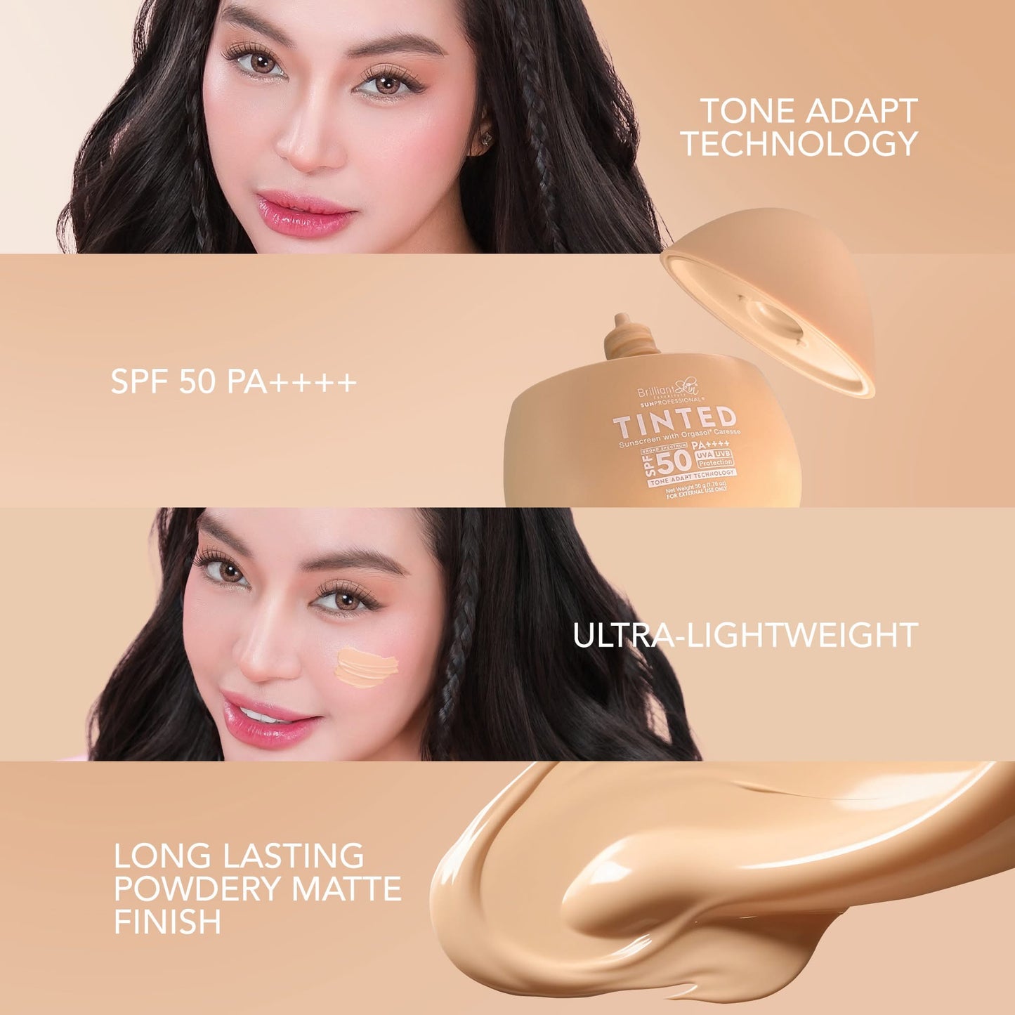 Brilliant Skin Sunprofessional Tinted Sunscreen with Orgasol SPF50 PA++++