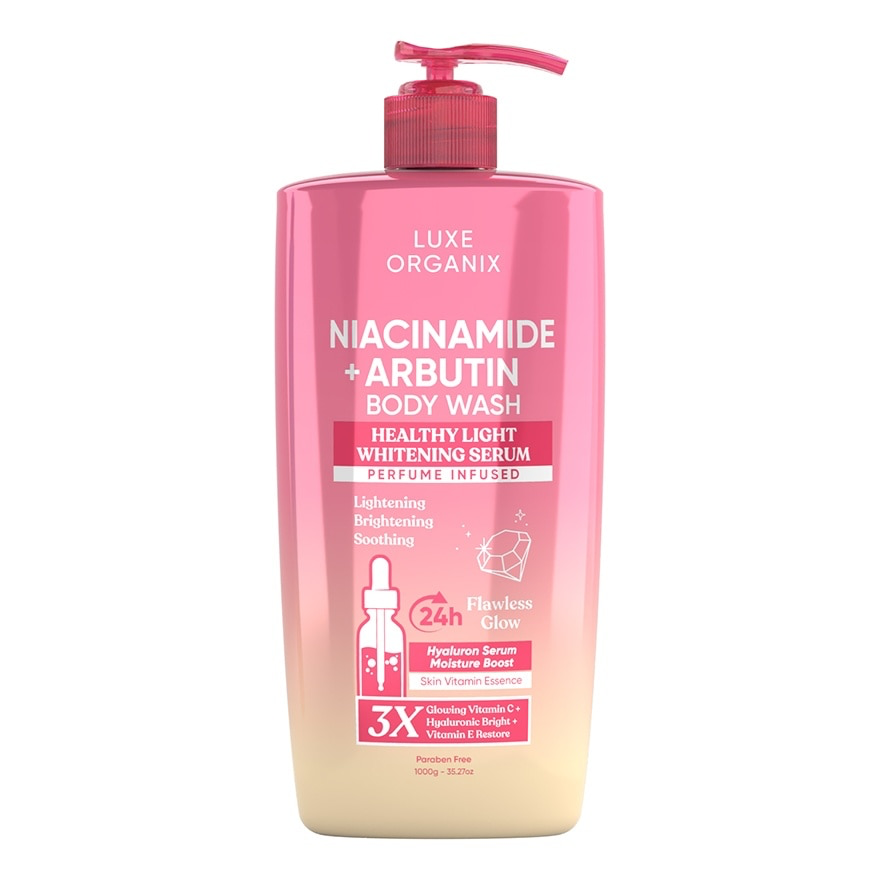Luxe Organix Niacinamide + Arbutin Healthy Light Whitening Serum Perfume Infused Body Wash 1000G