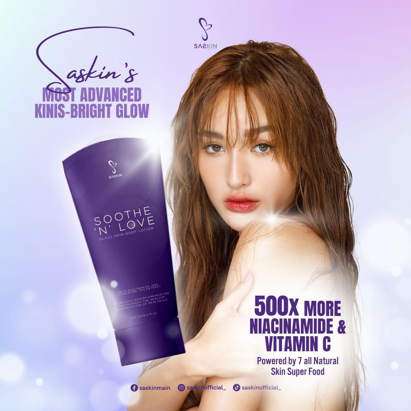 Saskin Sexy Love Soothe ‘N’ Love Glass Skin Body Lotion SPF50PA+++ 250ml