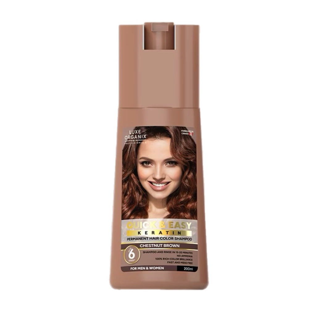 Luxe Organix Hair Color Shampoo Chestnut Brown 200ml