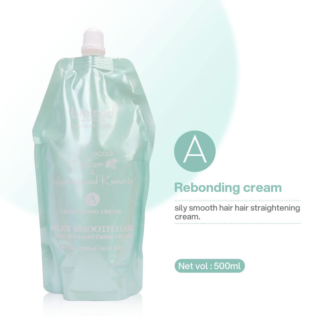 Bremod Premium Keratin Hair Rebonding Cocoa Butter + Hydrolyzed Keratin (2 × 500ml)