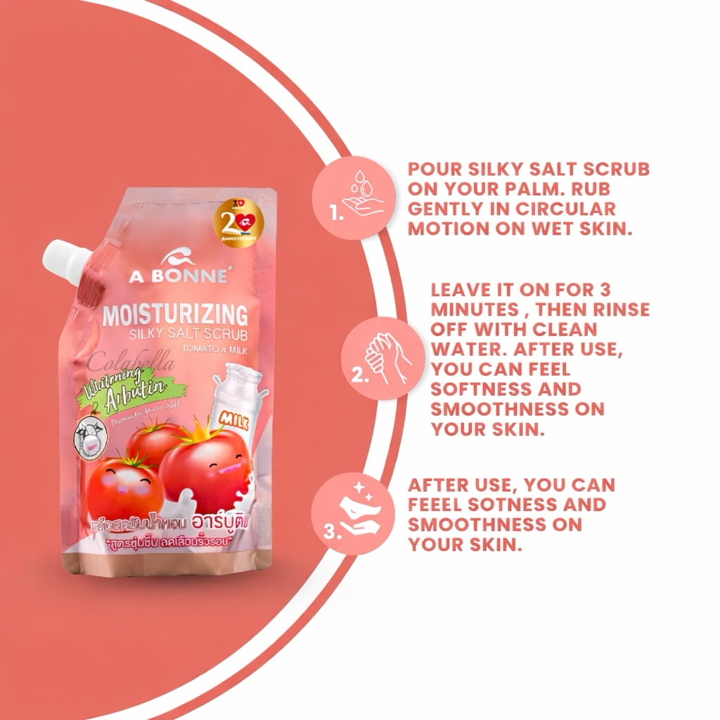 A Bonne’ Moisturizing Silky Salt Scrub Tomato and Milk 350g