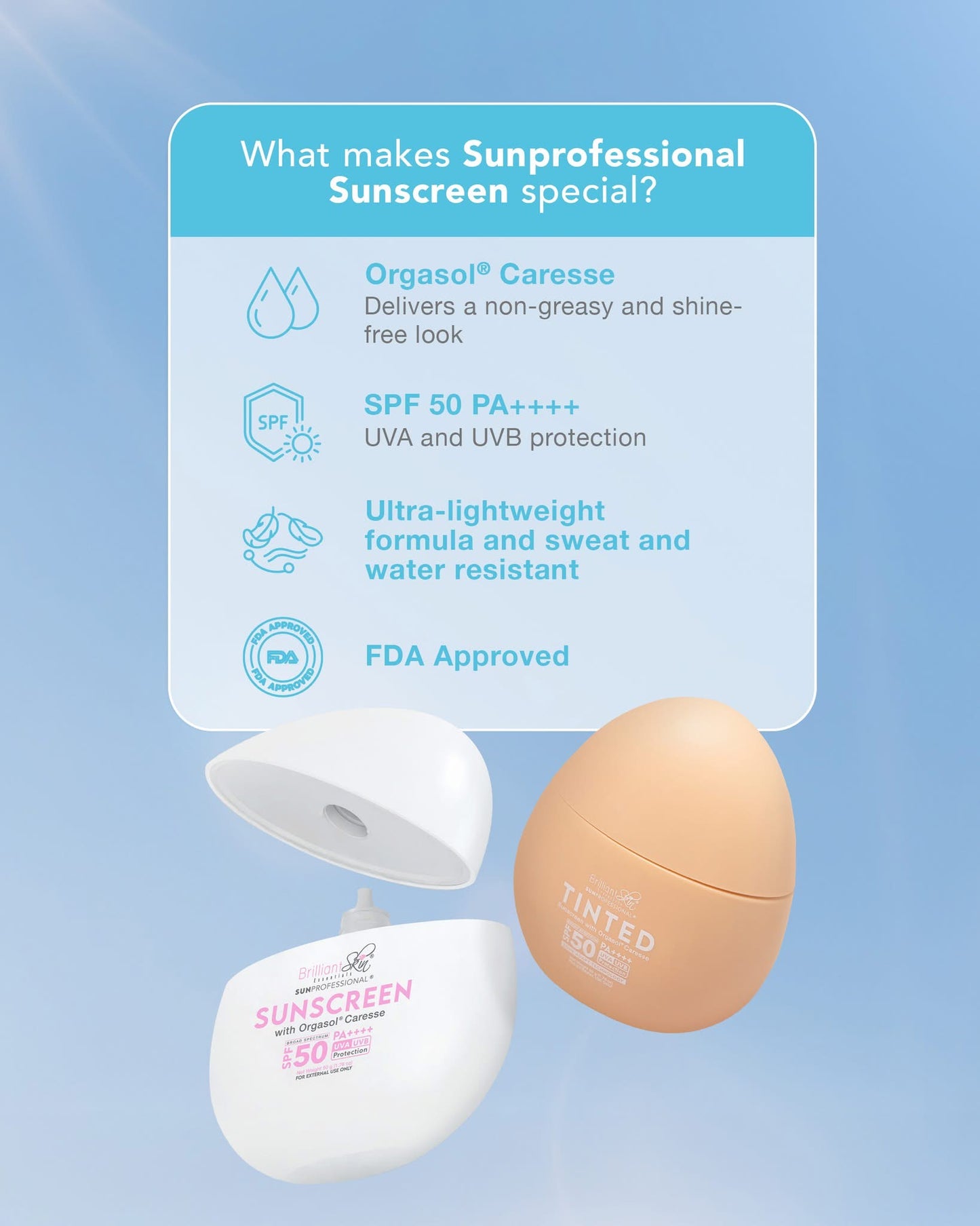 Brilliant Skin Sunprofessional Tinted Sunscreen with Orgasol SPF50 PA++++