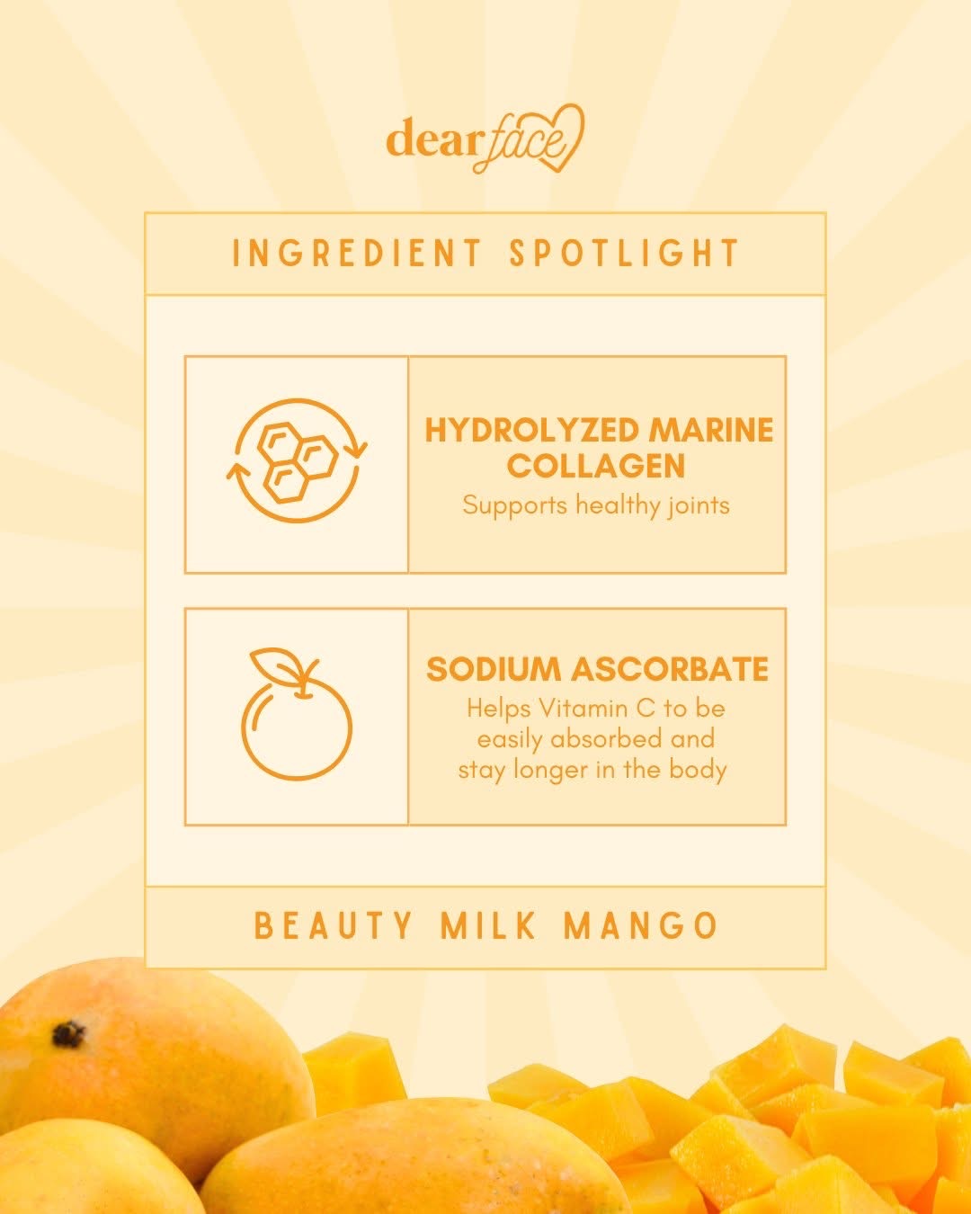 Dear Face Beauty Milk Mango Drink 10s