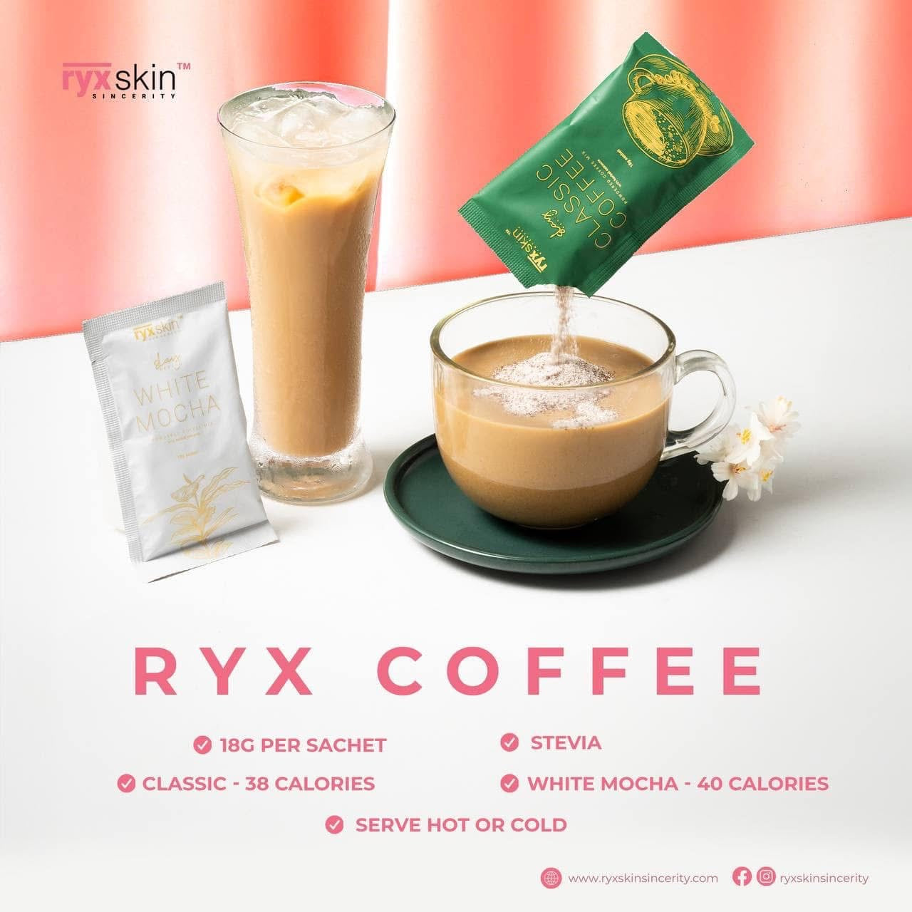 Ryx Coffee 2 Flavors in 1: Classic & White Mocha (10 Sachets)