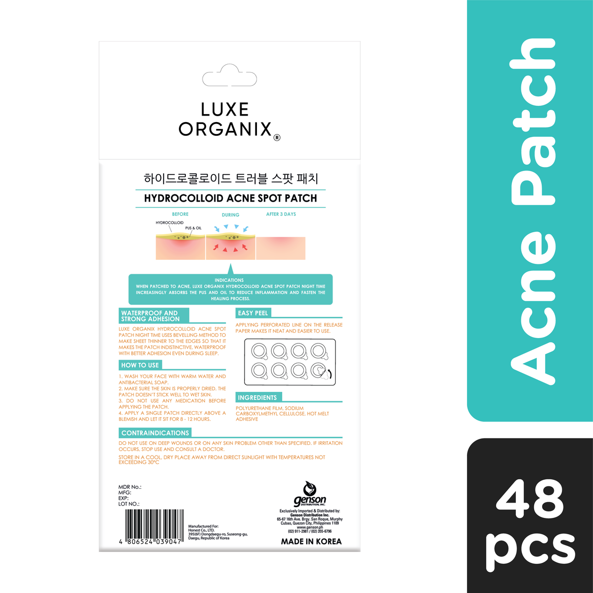 Luxe Organix Hydrocolloid Acne Patch Night Time