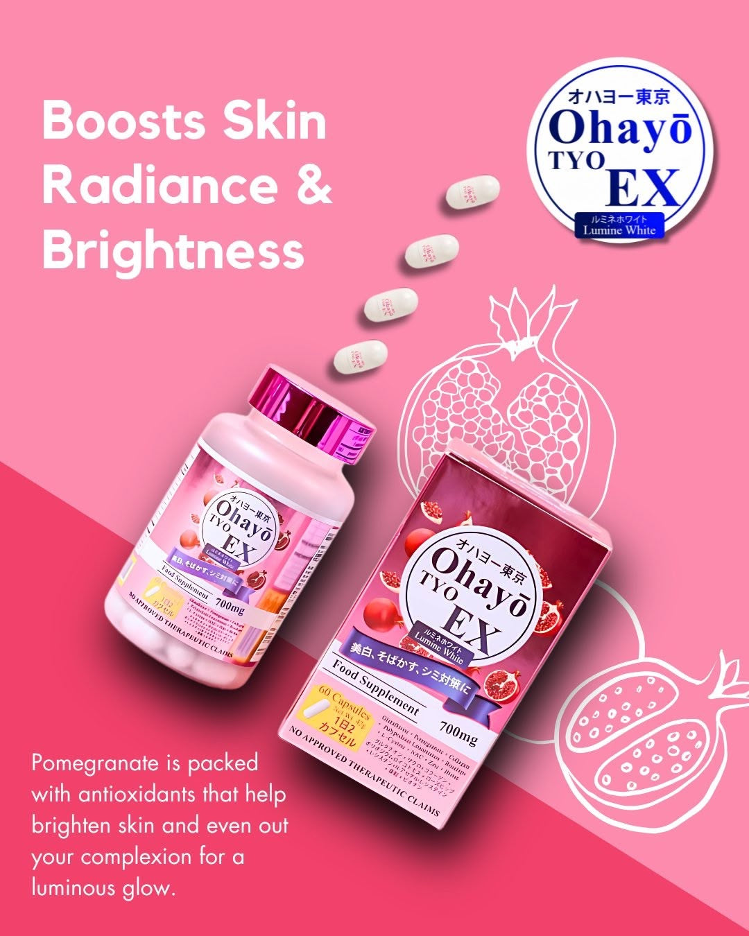 Ohayo TYO EX Lumine White 60 Capsules