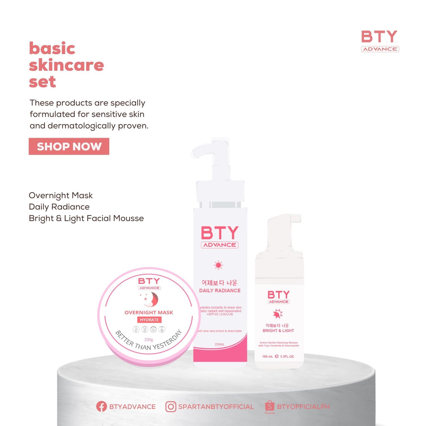 BTY Advance Basic Skincare Set